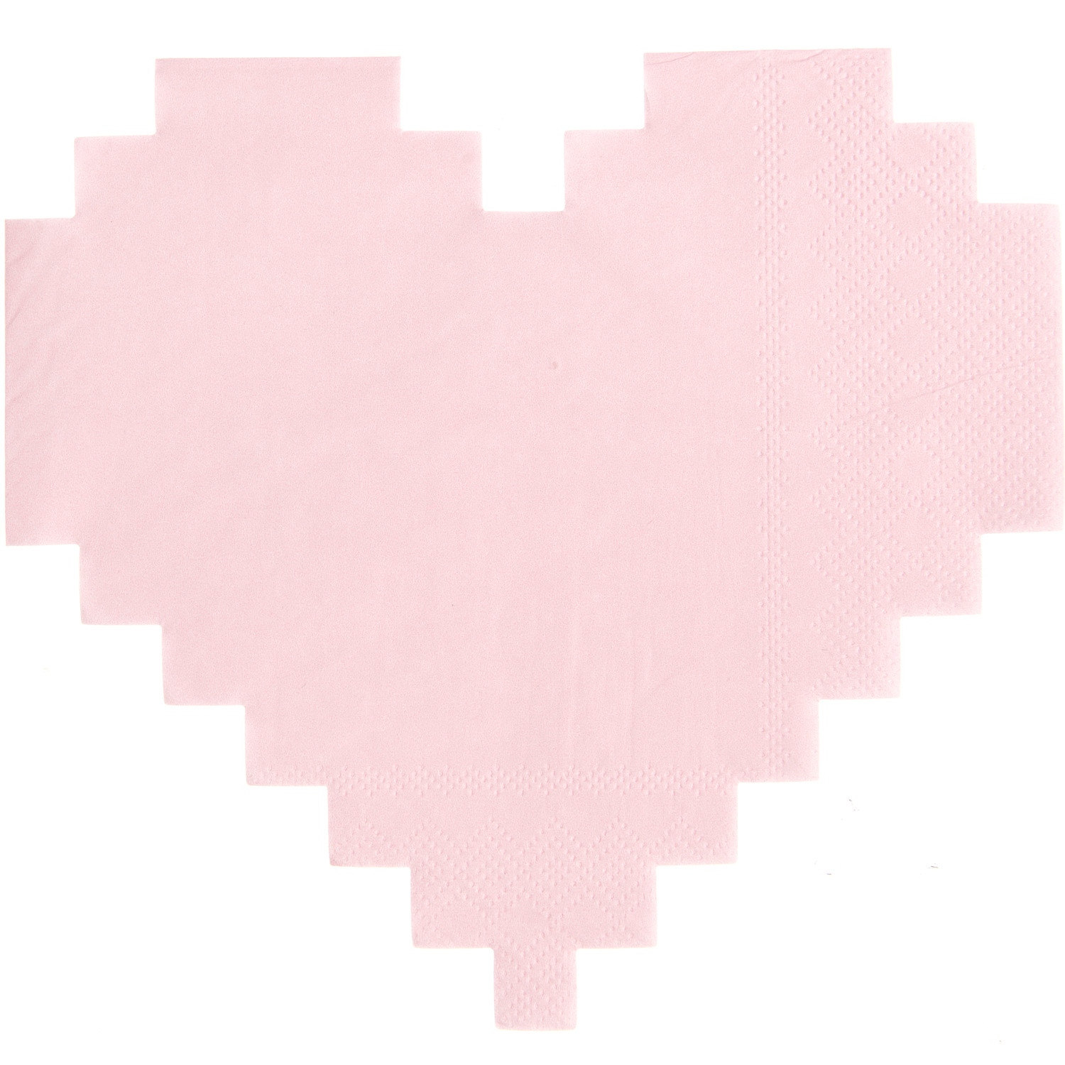 Servietten Pixel-Herz Rosa in Herzform, 33x30,4cm, 20 Stück, von Rico Design, ideal für Partys.