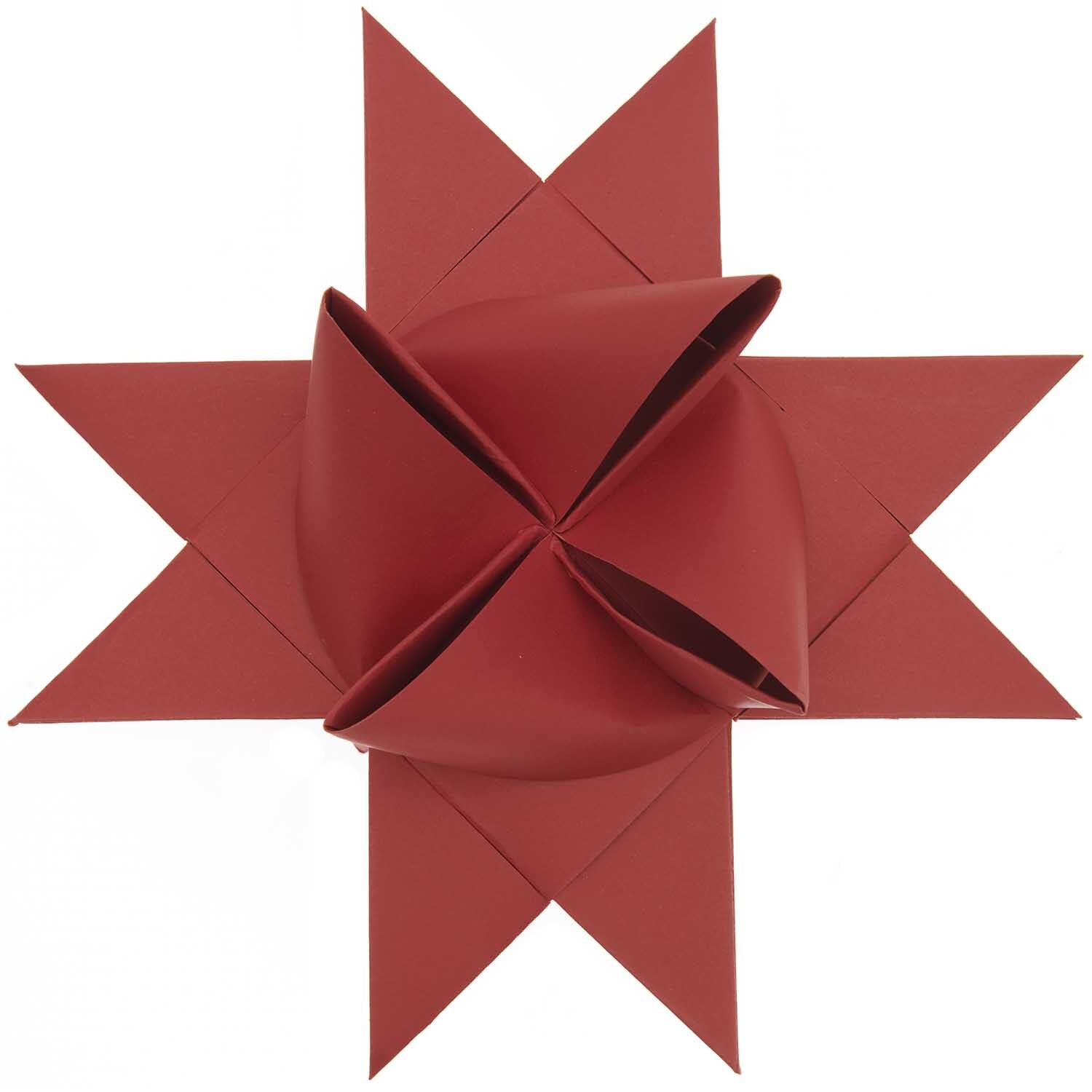 Paper Poetry Fröbelstreifen XXL 180g/m2 20 pièces Couleur Rouge from Rico Design Paper Poetry Fröbelstreifen XXL 180g/m2 20 Stück: Roter gefalteter Stern aus Papier, ideal für kreative Bastelprojekte und Dekorationen.