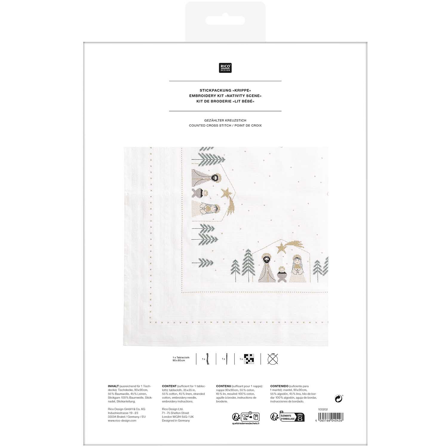 Paquet de broderie couverture crèche 90x90cm from Rico Design