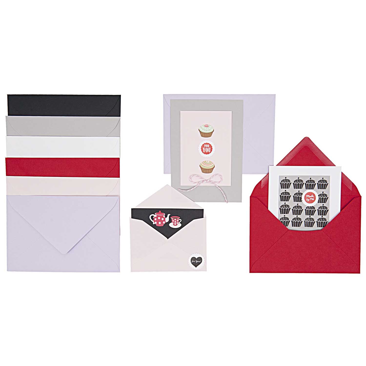 Paper Poetry Kartenset Basic B6 36-teilig von Rico Design Paper Poetry Kartenset Basic B6, 36-teilig, von Rico Design. Bunte Umschläge und Karten mit Cupcake-Motiven.