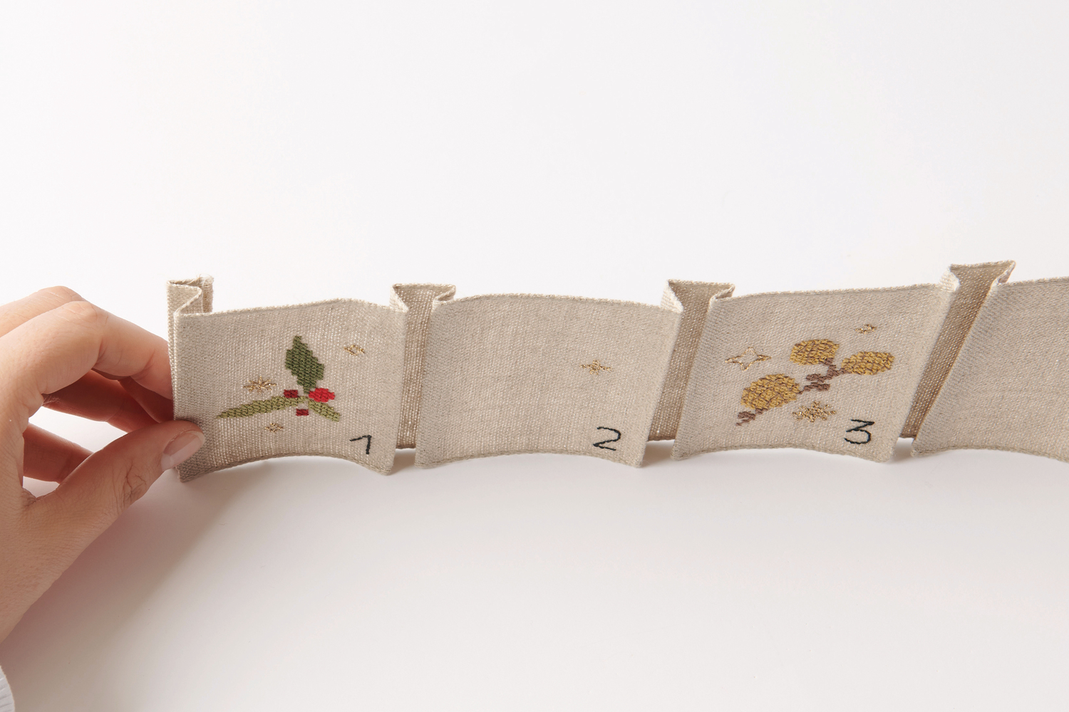 Stickpackung Adventskalender mit Taschen 30x76cm von Rico Design