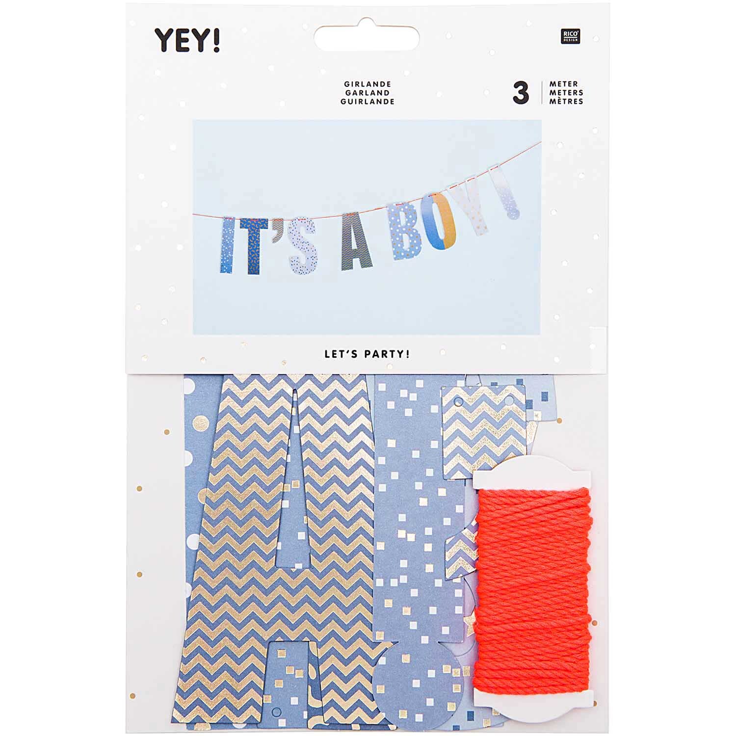 Girlande It's a boy 3m von Rico Design