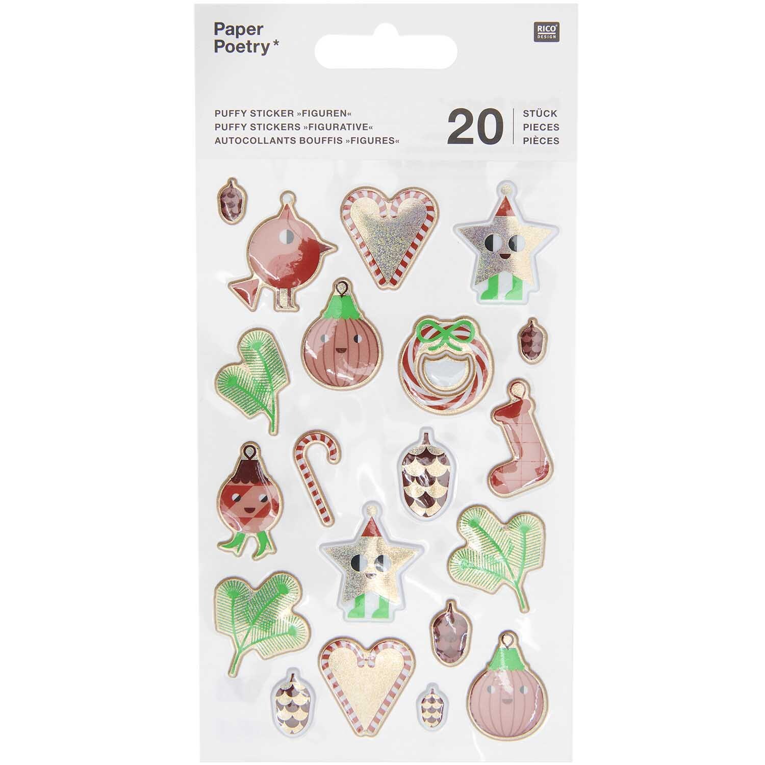 Paper Poetry Puffy-Sticker Figuren 20 Stück von Rico Design