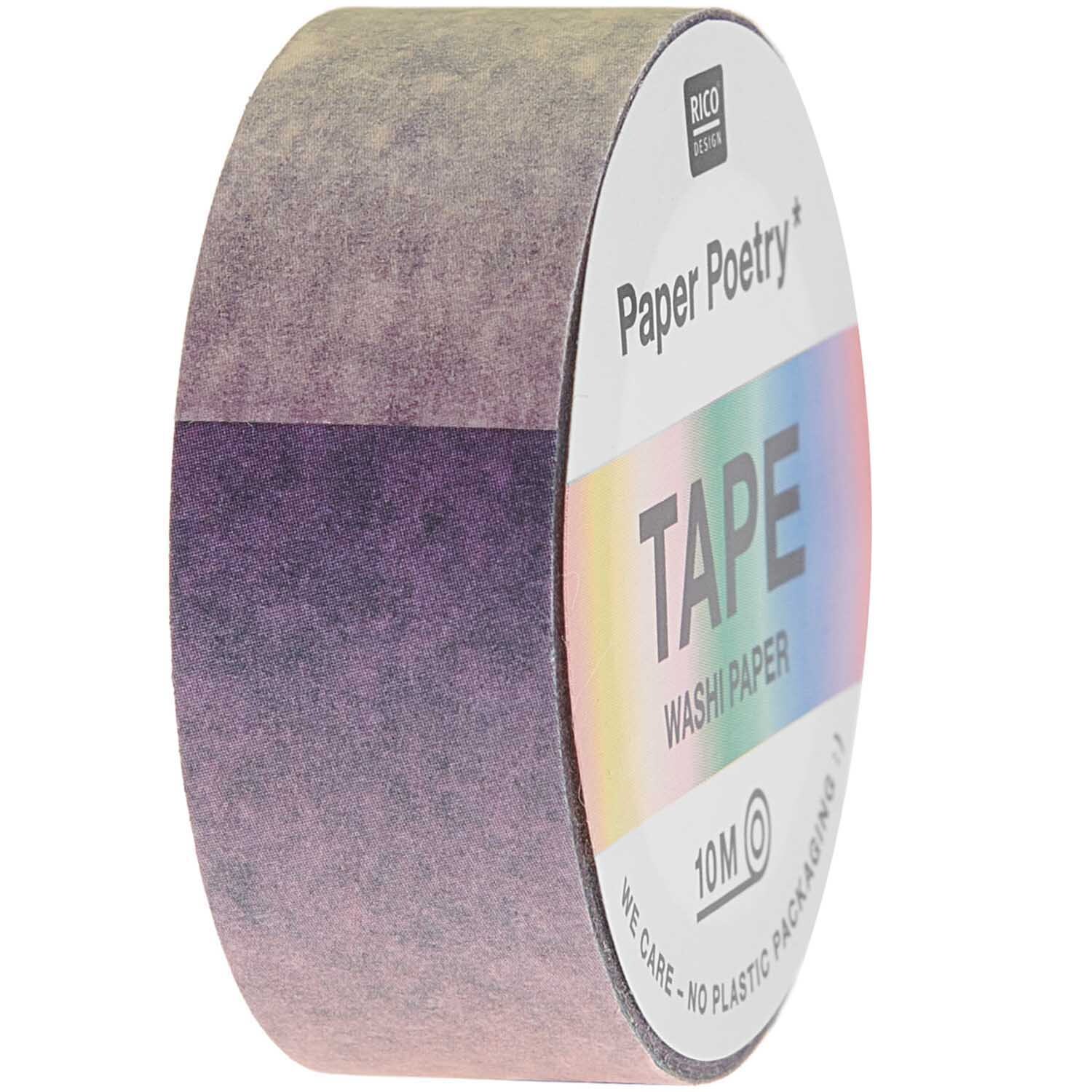 Paper Poetry Tape Regenbogen 15mm 10m Farbe Klassisch von Rico Design Paper Poetry Tape Regenbogen 15mm 10m von Rico Design, klassisch. Buntes Washi Tape auf Rolle.