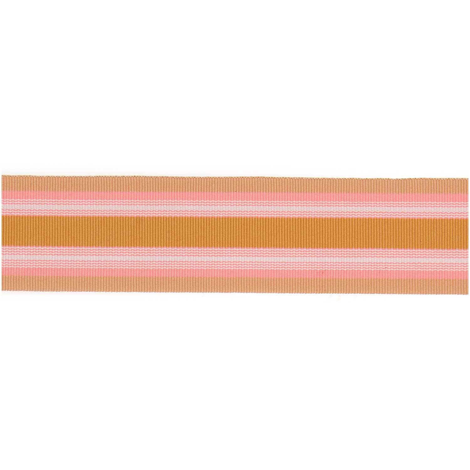Webband Multi Streifen von Rico Design in Orange und Neon Pink, 38mm breit, 3m lang. Ideal für kreative Nähprojekte.