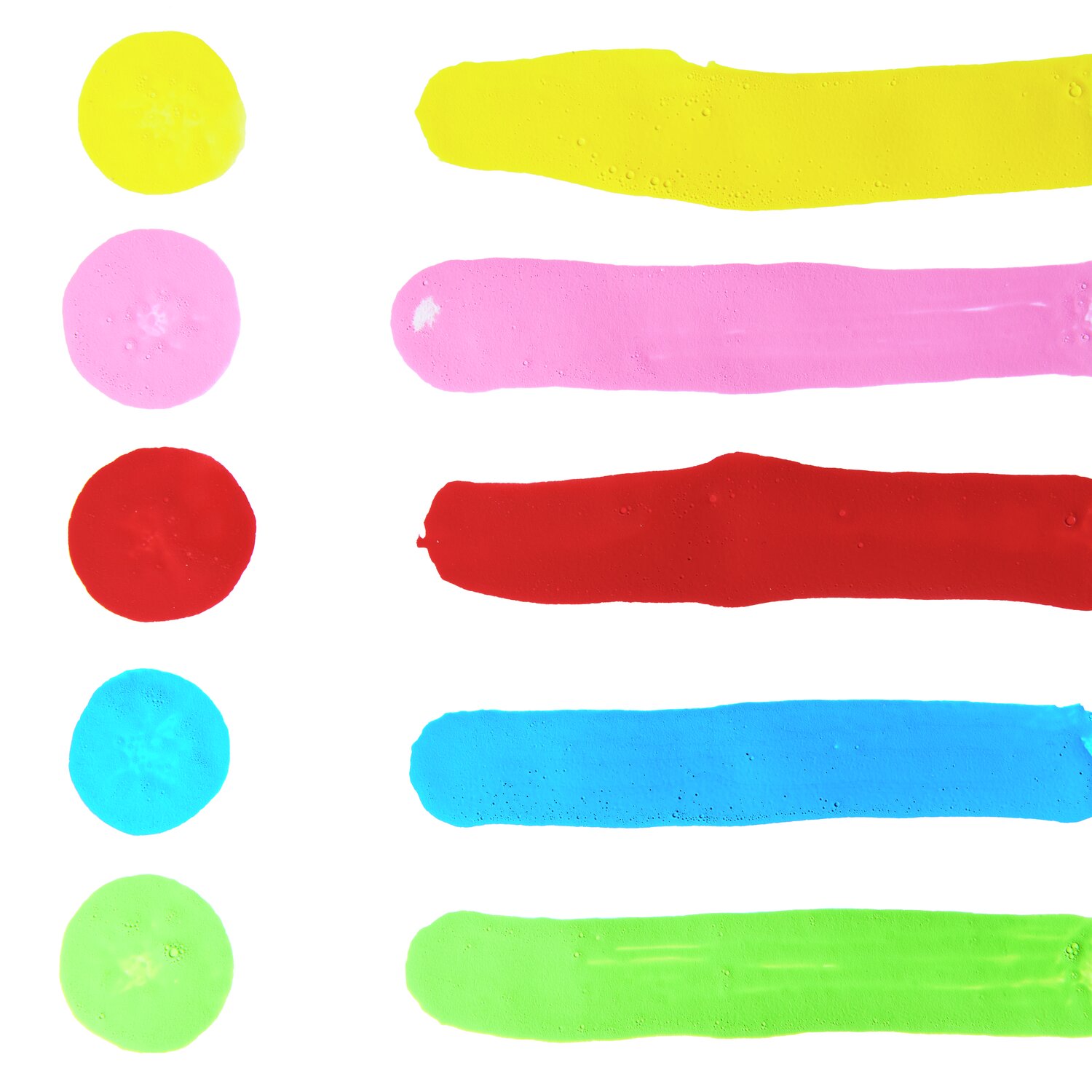 Squeeze Acrylic Marker Set Basic Rainbow 5x60ml von Rico Design Squeeze Acrylic Marker Set Basic Rainbow zeigt bunte Streifen und Punkte in leuchtenden Farben.