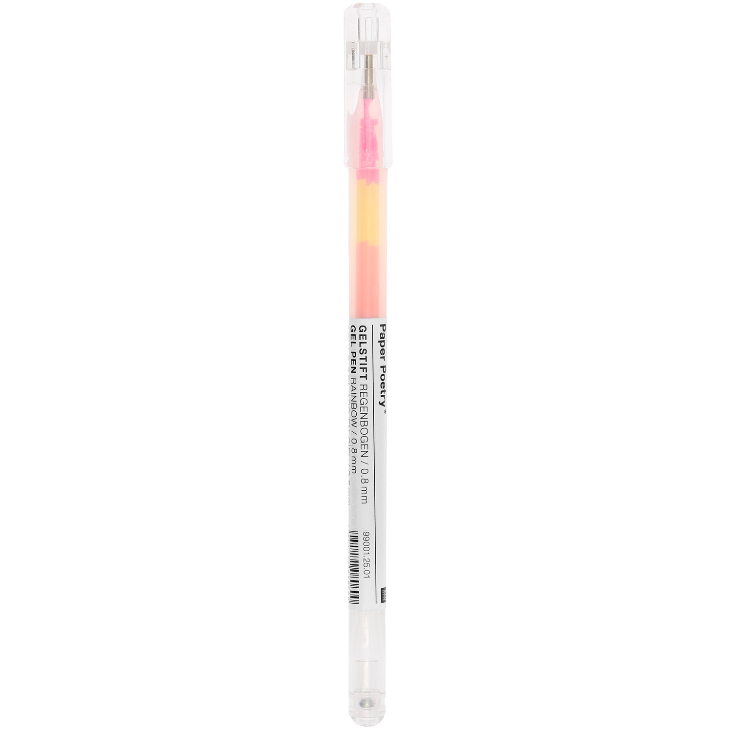 Paper Poetry Gelstift Regenbogen 0,8mm von Rico Design, mehrfarbig, in transparenter Hülle. Ideal für kreative Projekte und farbenfrohes Schreiben.