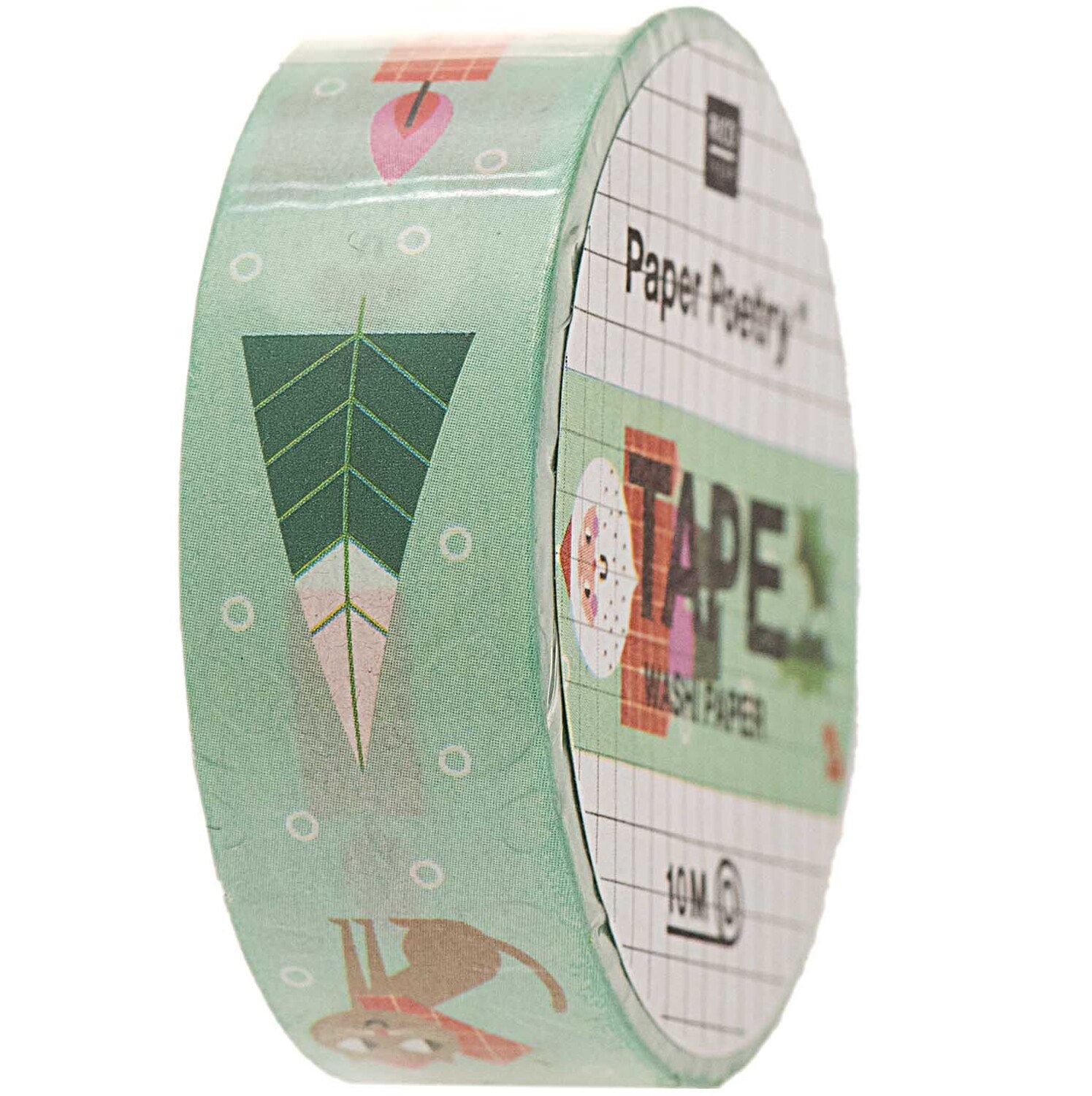 Paper Poetry Tape Weihnachtsfiguren mint 1,5cm 10m von Rico Design