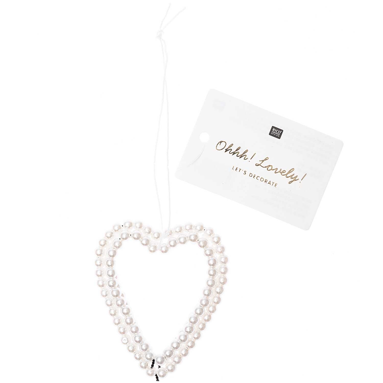 Pendentif perles coeur grand nacré  58x70mm from Rico Design