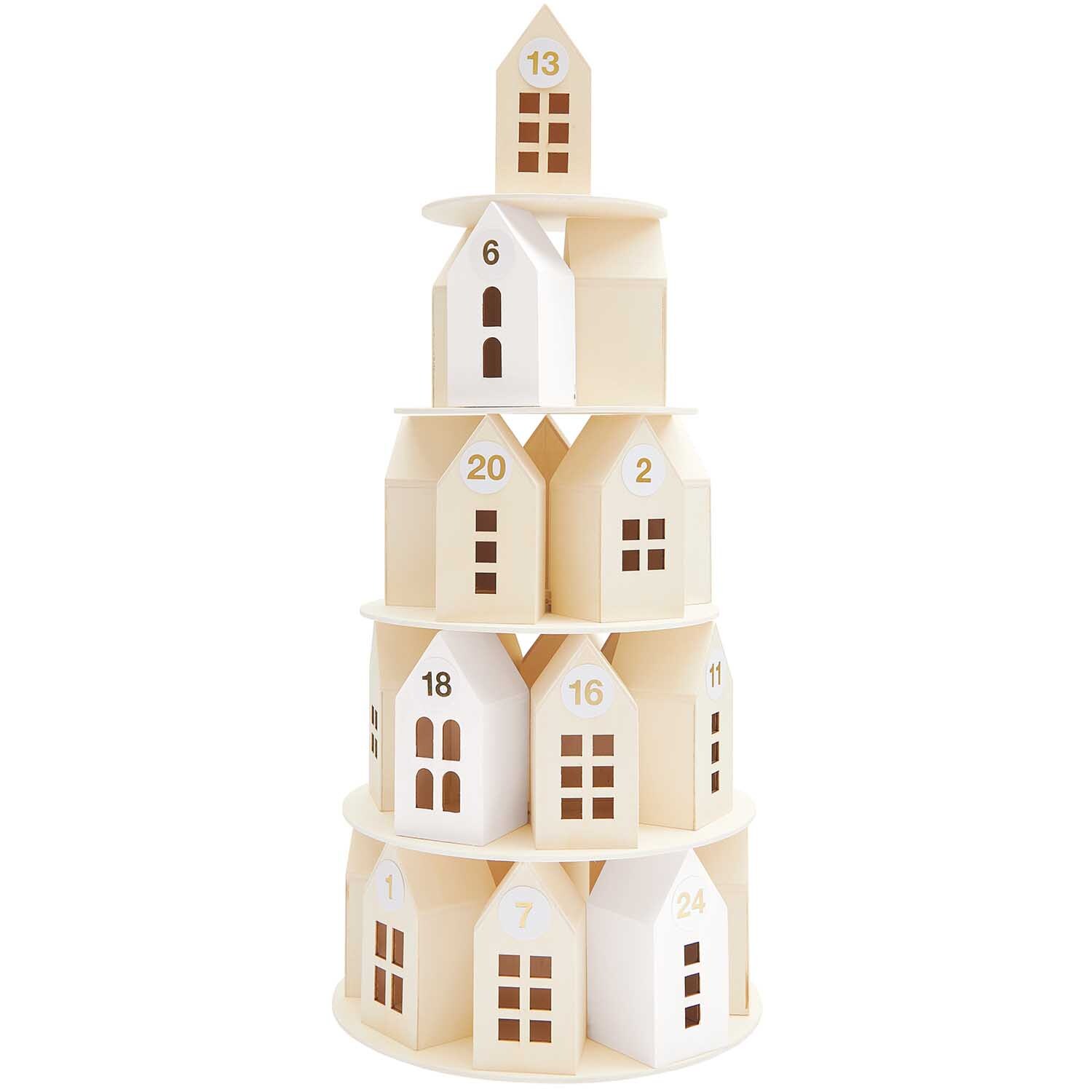 Adventskalender Holz-Haus-Pyramide von Rico Design