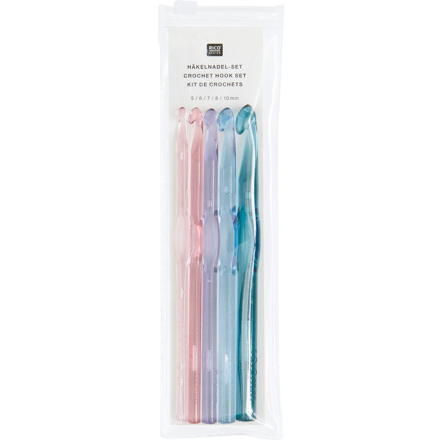 Häkelnadel-Set bunt 5-teilig von Rico Design