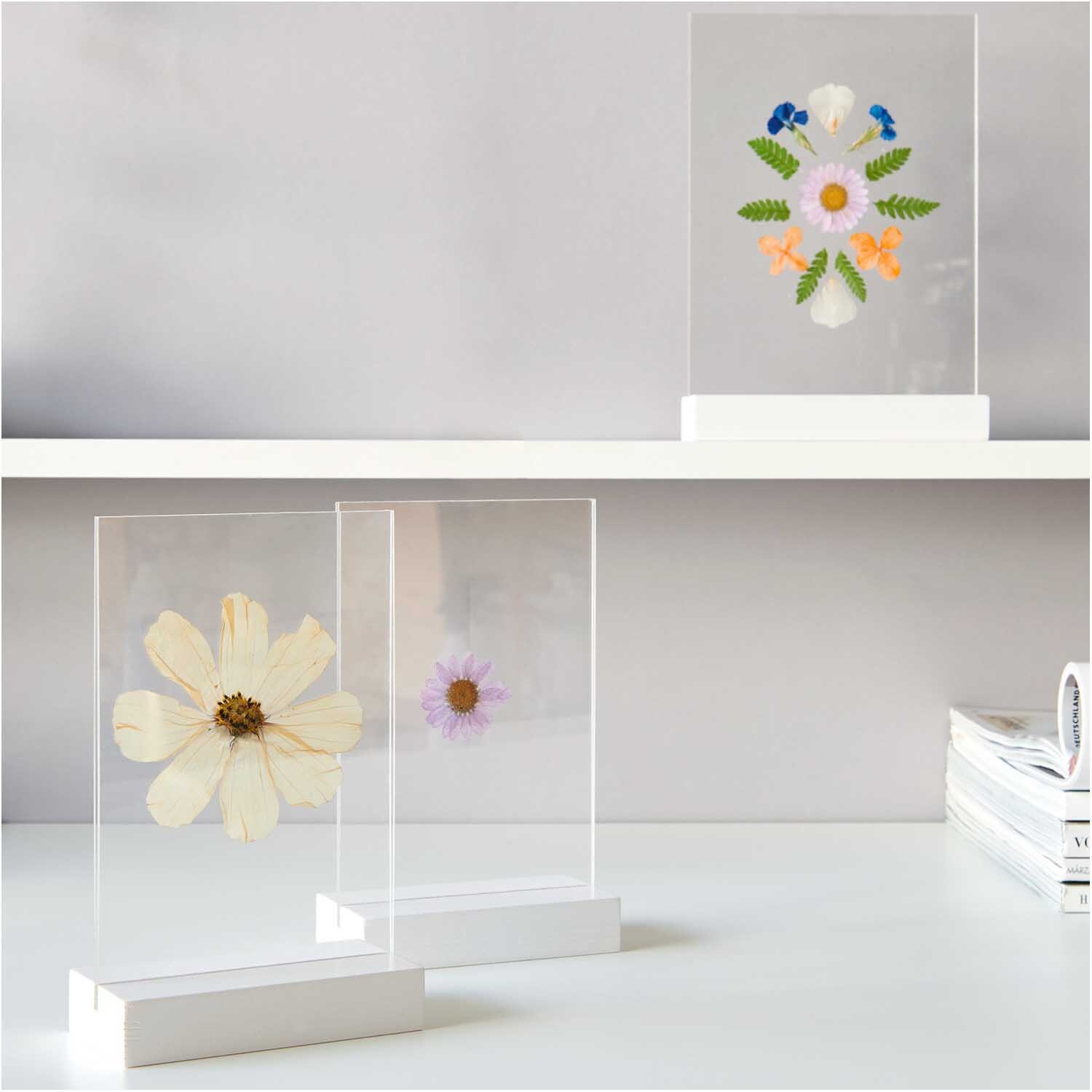 Gepresste Blüten Mix Set violett-orange 13 Stück von Rico Design