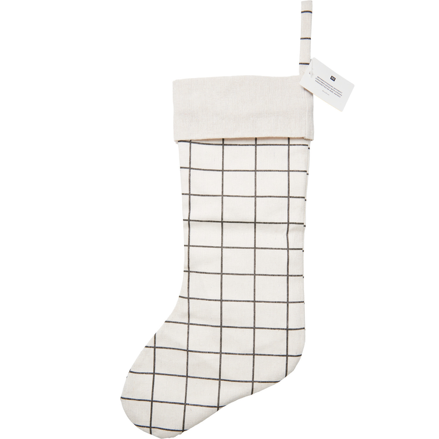 Weihnachtssocke gestreift Weiß-Schwarz 45x22cm von Rico Design