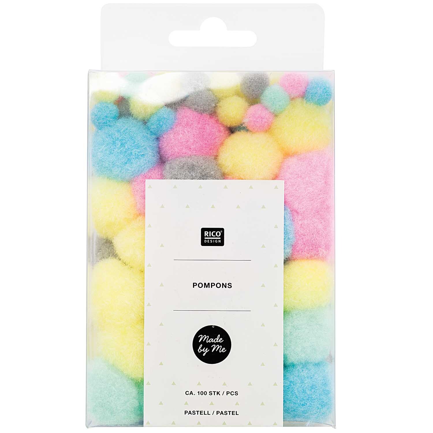 Pompons 8mm 20mm ca. 100 Stück Farbe Pastell von Rico Design Pompons 8mm 20mm ca. 100 Stück in Pastellfarben von Rico Design, ideal für kreative Bastelprojekte.