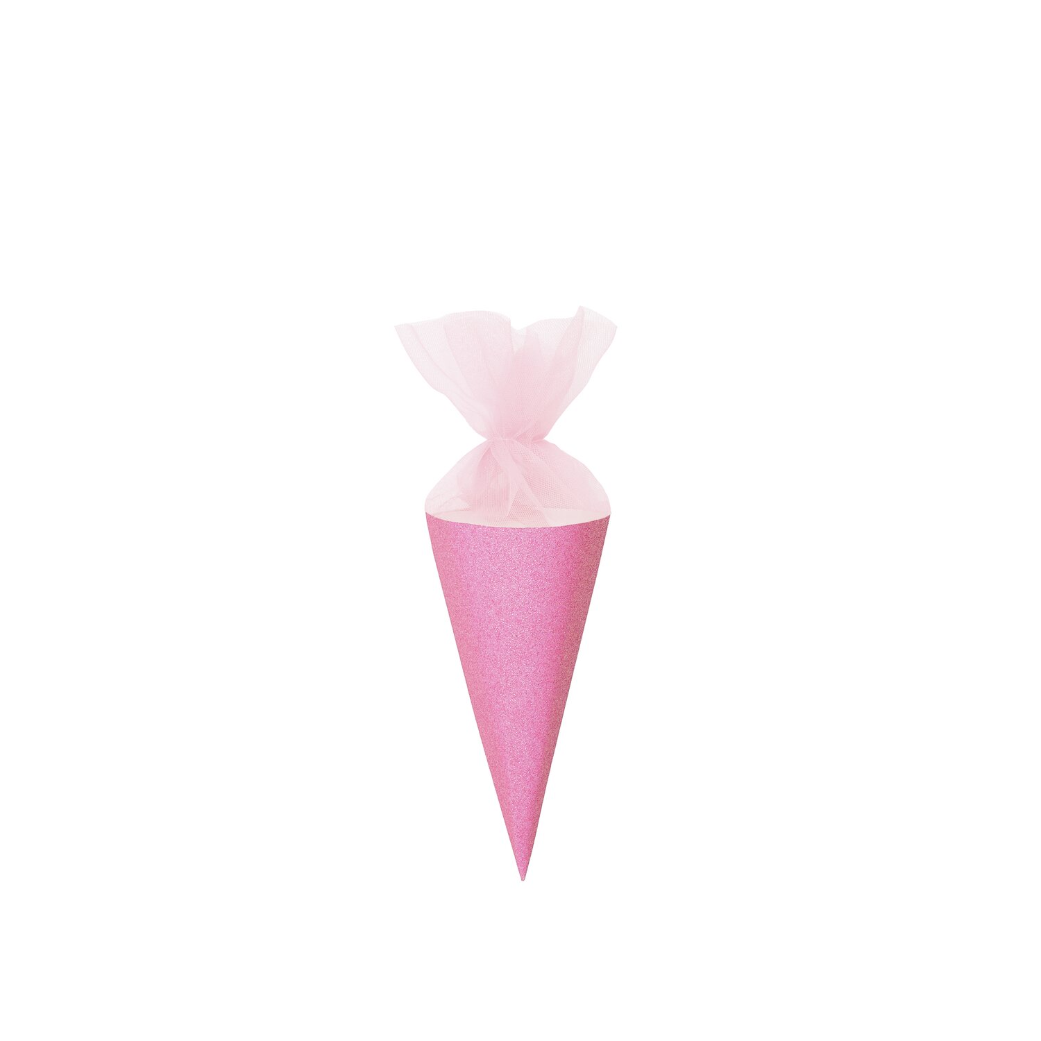Schultüte Rohling mit Tüllverschluss und Glitter 20cm Farbe Pink von Rico Design Schultüte Rohling mit Tüllverschluss und Glitter, pink, 20cm, ideal für den Schulanfang.