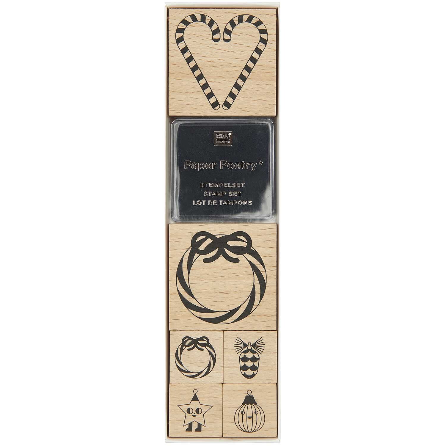 Paper Poetry Stempelset Candy Cane 7-teilig von Rico Design