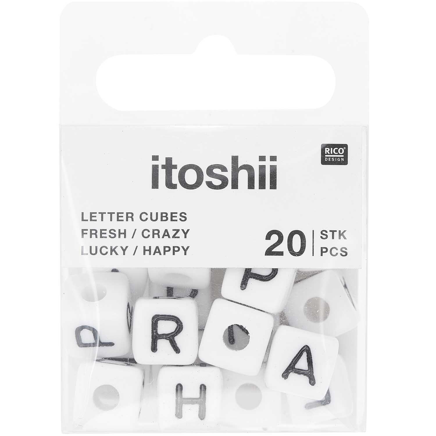 itoshii - Ponii Beads Würfelperlen Set 10x10x10mm 20 Stück Farbe Weiß von Rico Design
