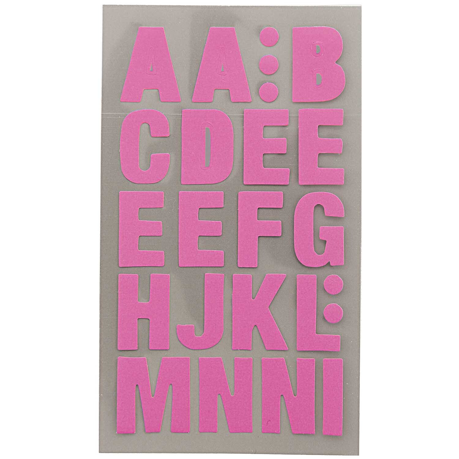 Paper Poetry Office Sticker Buchstaben in leuchtendem Neonpink auf vier Bögen von Rico Design.