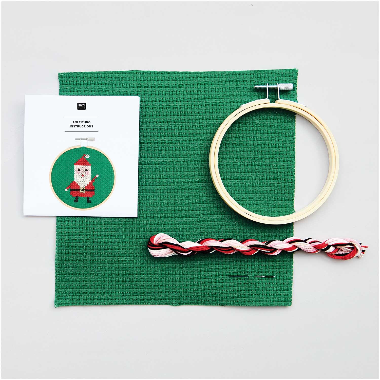 Stickpackung Bild Nikolaus Ø10cm von Rico Design Stickpackung Bild Nikolaus Ø10cm von Rico Design