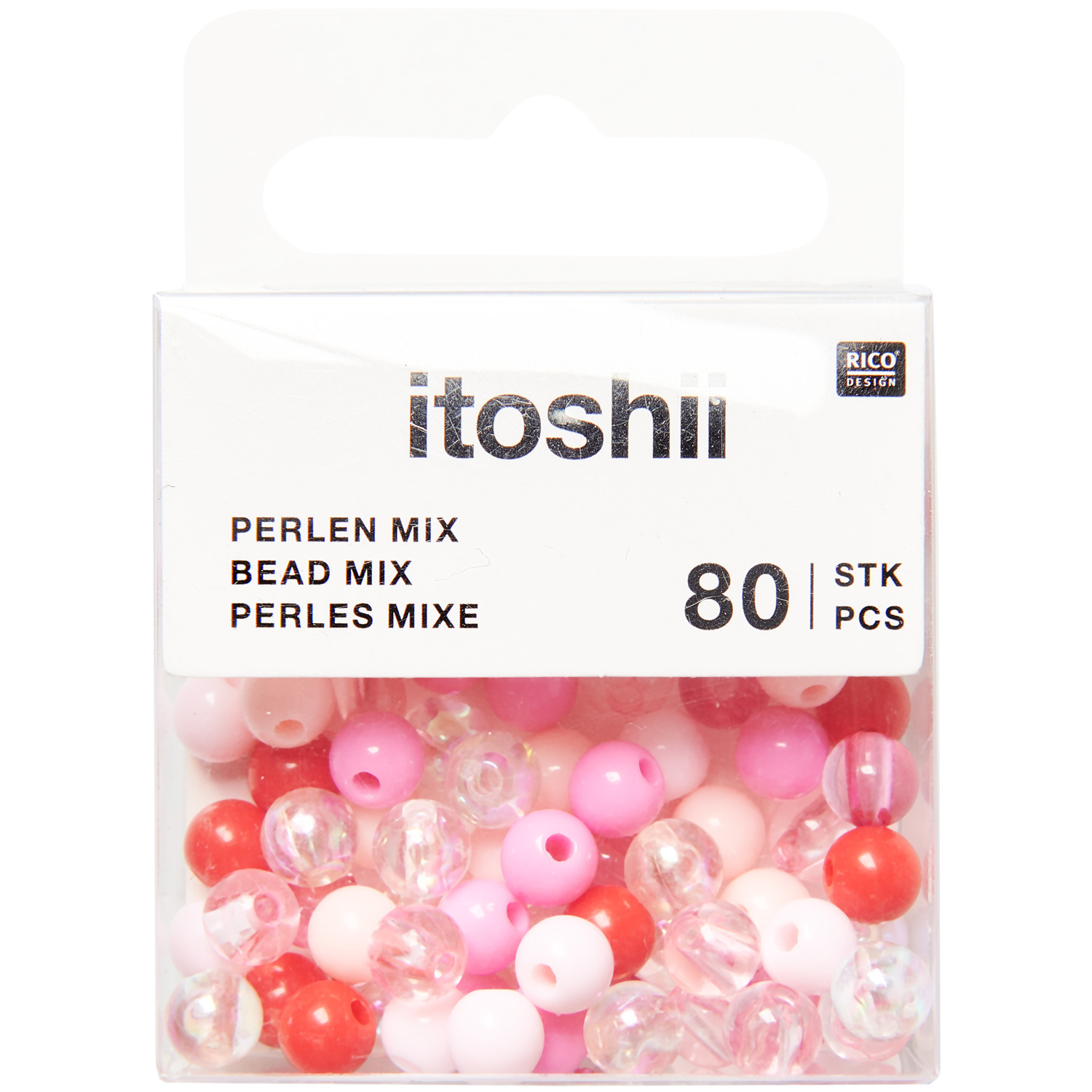 itoshii Kunststoffperlen Rosa/ Irisierend Mix Ø6mm 80 Stück  von Rico Design