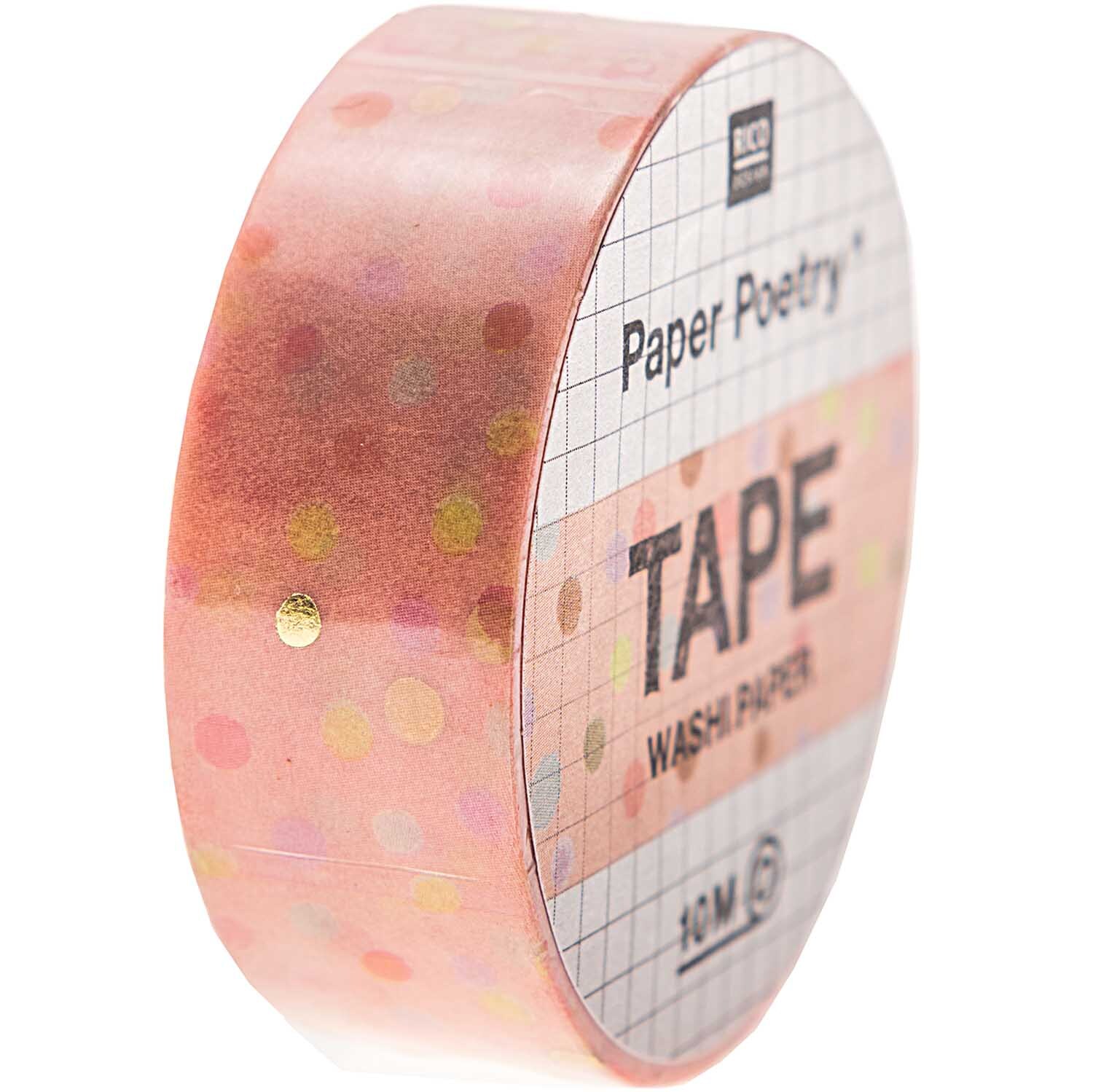 Paper Poetry Tape Crafted Nature Punkte rosa 1,5cm 10m von Rico Design