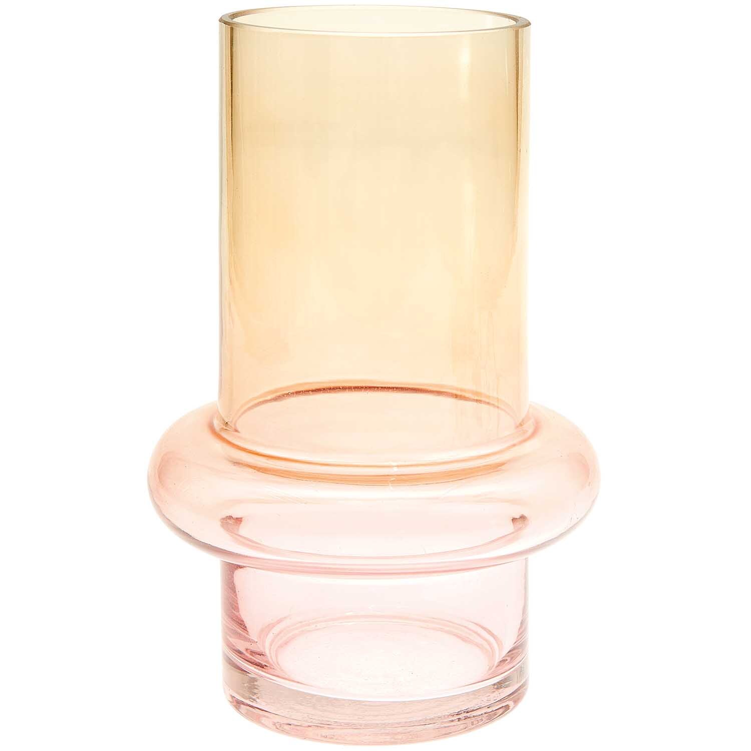Glasvase von Rico Design in zartem Orange, zylindrische Form, ideal für moderne Wohnräume.