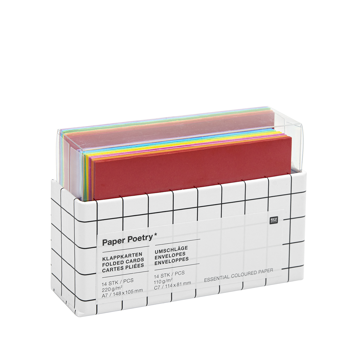 Paper Poetry Kartenset Rainbow classic A7/C7 28-teilig von Rico Design