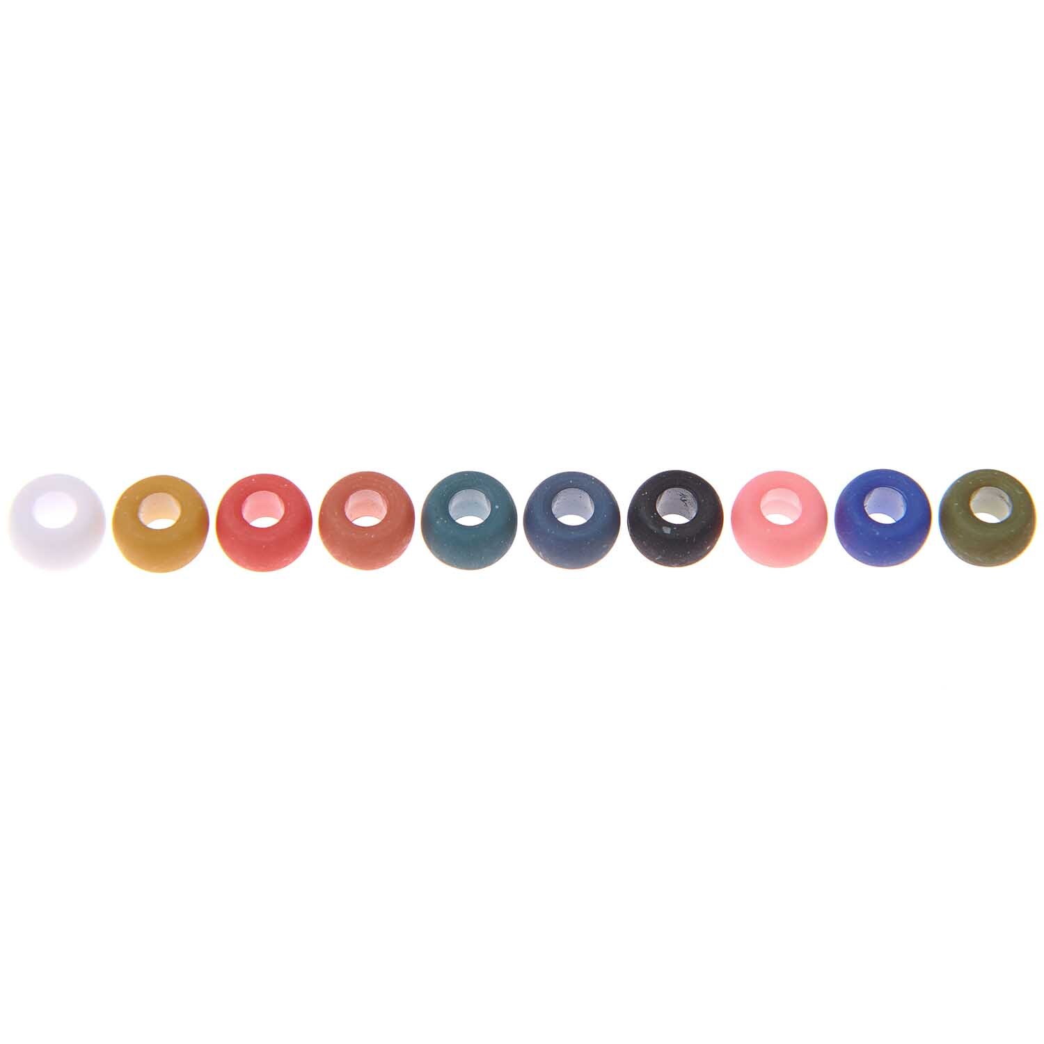 Itoshii - Ponii Beads in verschiedenen matten Erdfarben, 9x6mm, 400 Stück, von Rico Design.