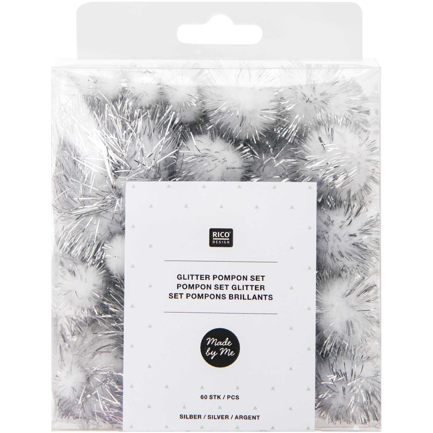 Glitter Pompons 63 Stück Farbe Silber von Rico Design Glitter Pompons 63 Stück: Silberne Pompons von Rico Design in einer transparenten Verpackung. Ideal für kreative Bastelprojekte.