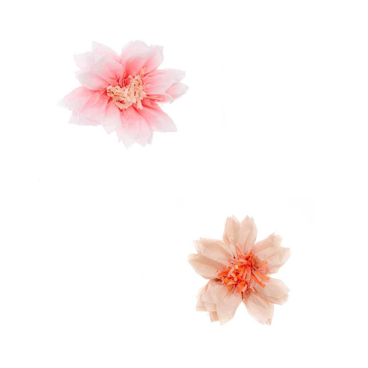 Seidenpapierblumen Kirschblüten, 2 Stück, in zarten Rosa- und Pfirsichtönen von Rico Design.