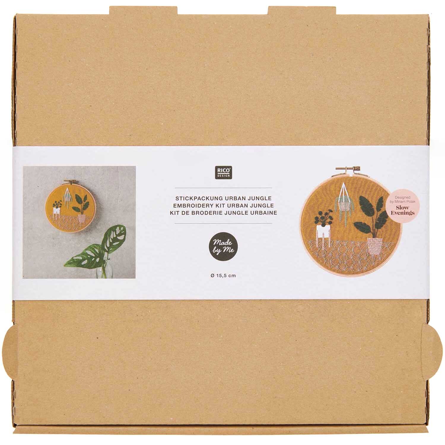 Paquet à broder Slow Evenings Urban Jungle image Ø 15,5cm from Rico Design