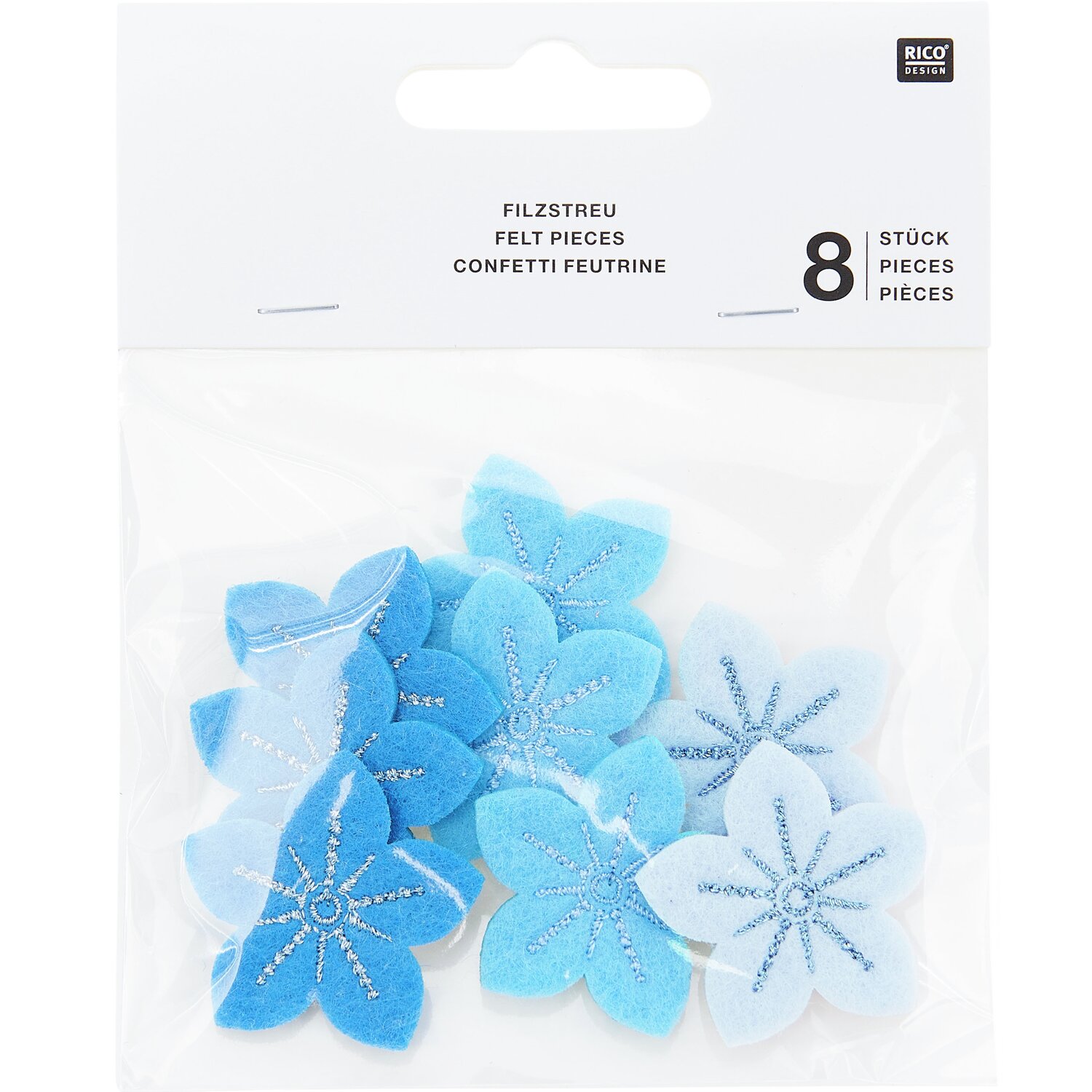 Filzstreu Vergiss-mein-nicht Blau 8 Stück von Rico Design