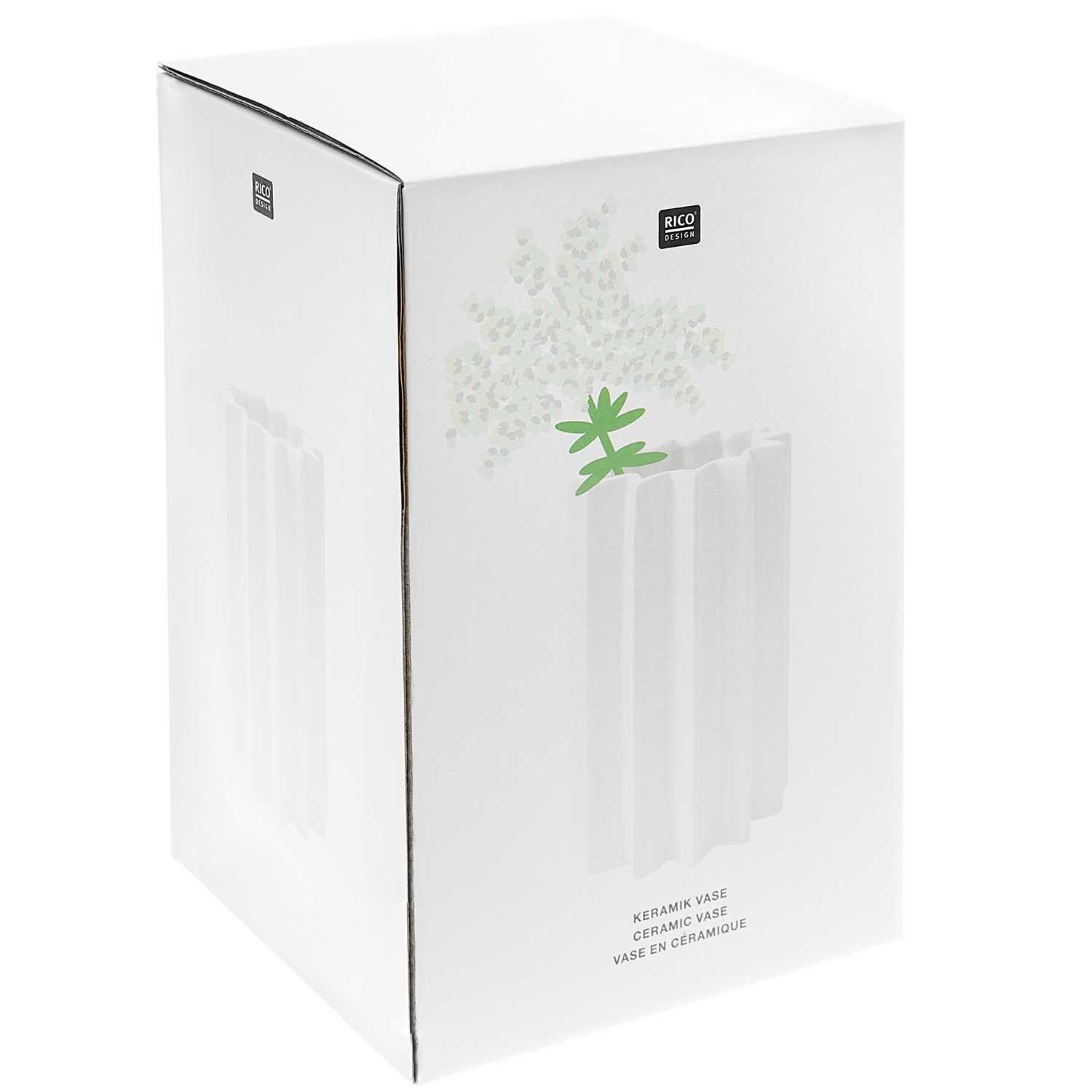 Keramik Vase Sonne weiß von Rico Design