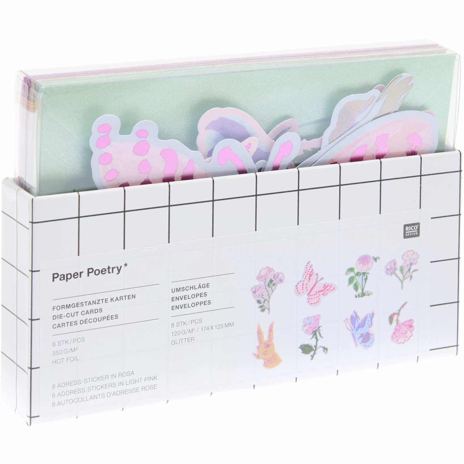 Paper Poetry Kartenset La Vie en Rose Ostern 16-teilig von Rico Design