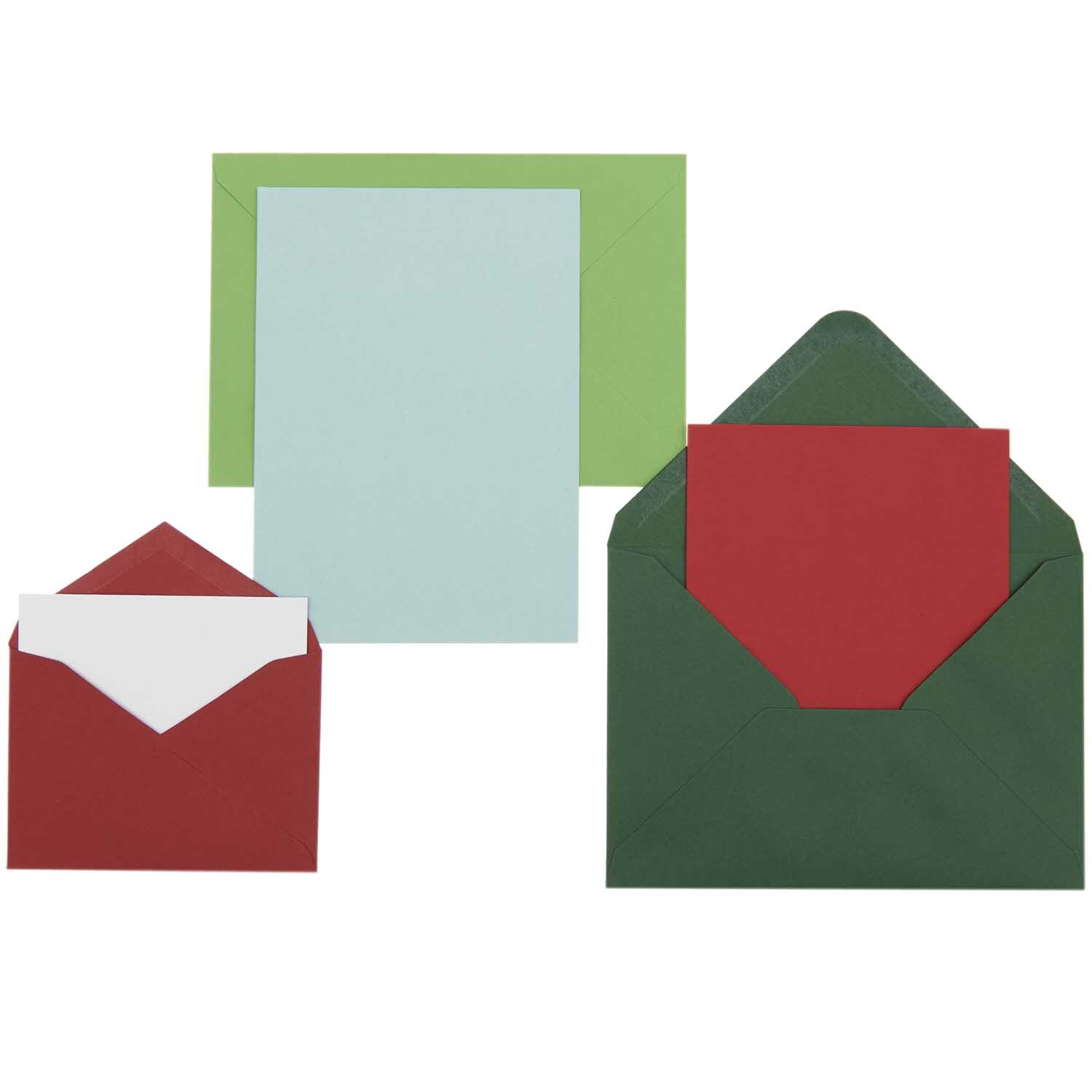 Paper Poetry Kartenset Basic grün-rot C7 36-teilig von Rico Design
