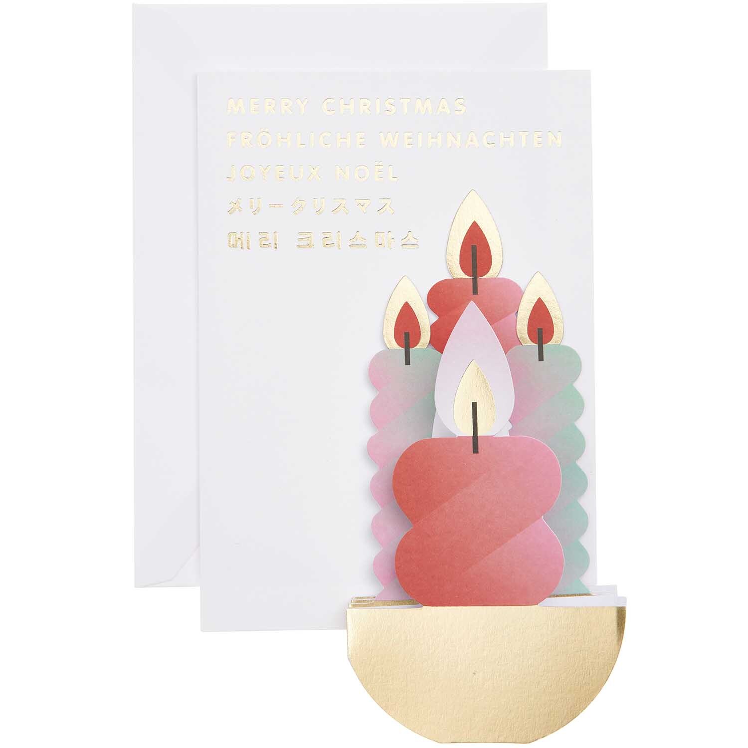 Paper Poetry Zickzack-Karte Kerzen rot 65x16cm von Rico Design Paper Poetry Zickzack-Karte mit roten Kerzen und goldenen Details, ideal für festliche Grüße.