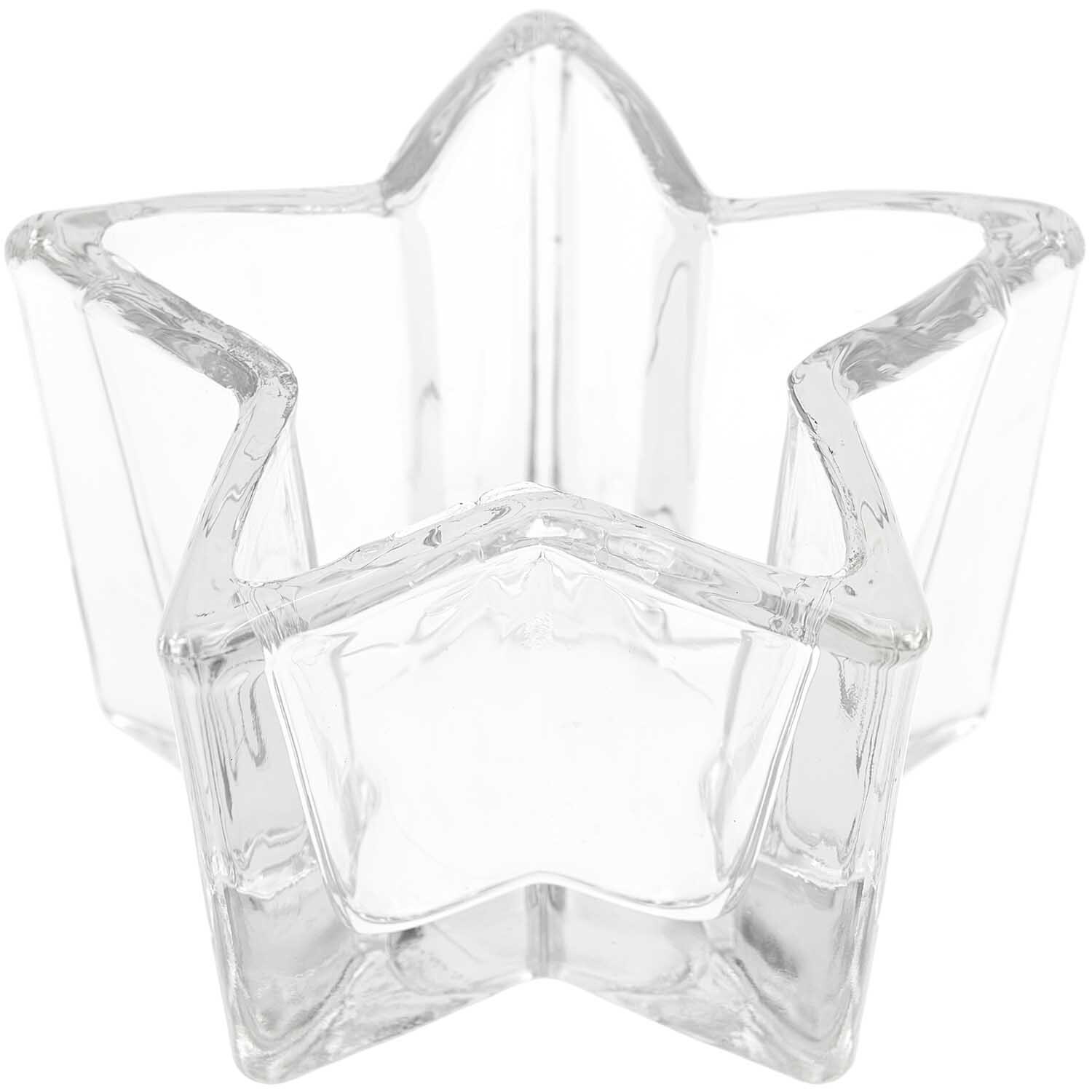 Kerzenglas Stern aus klarem Glas, ideal für Dekorationen. Marke: Rico Design. Perfekt für stilvolle Akzente.