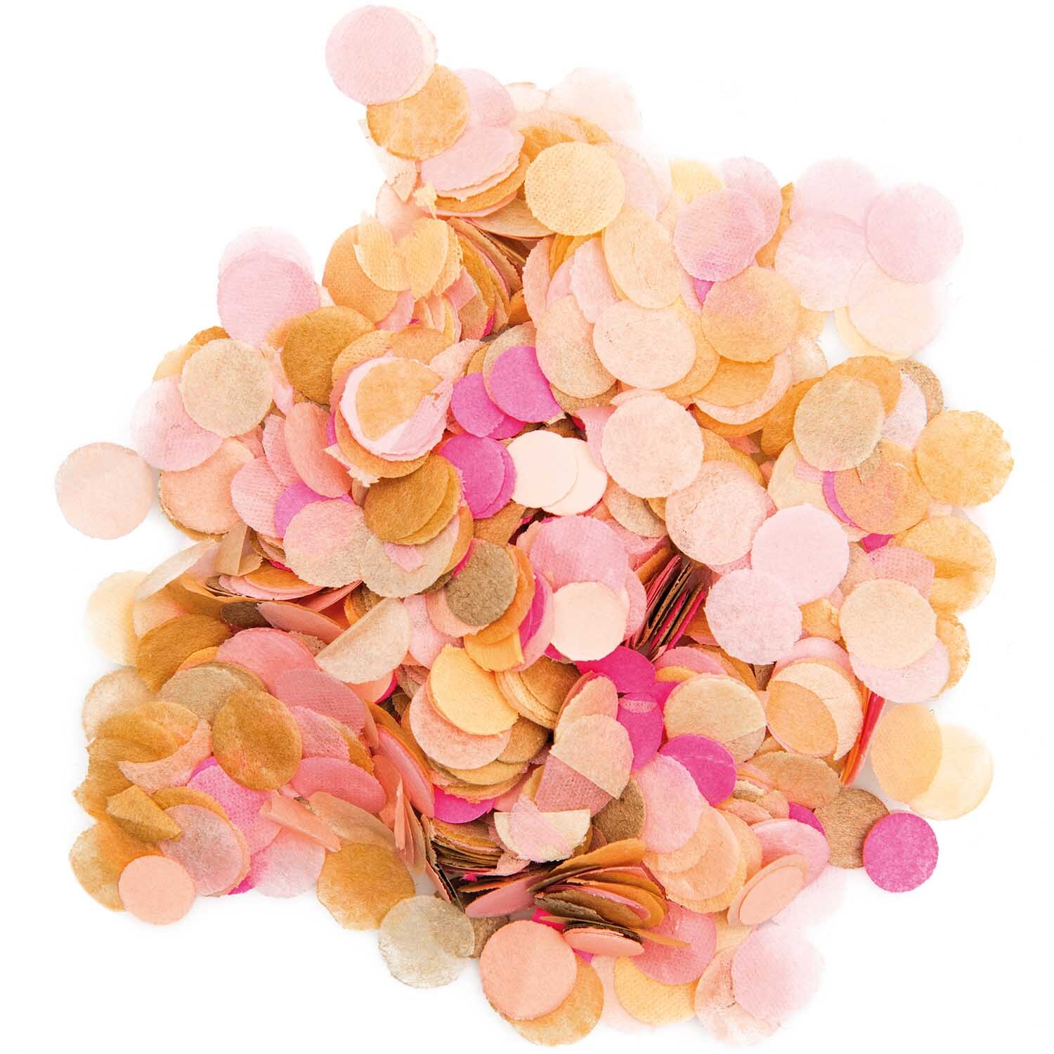 Konfetti rosa 20g: Bunte Mischung aus rosa und orangefarbenen Konfettis von Rico Design. Ideal für Partys und Dekorationen.