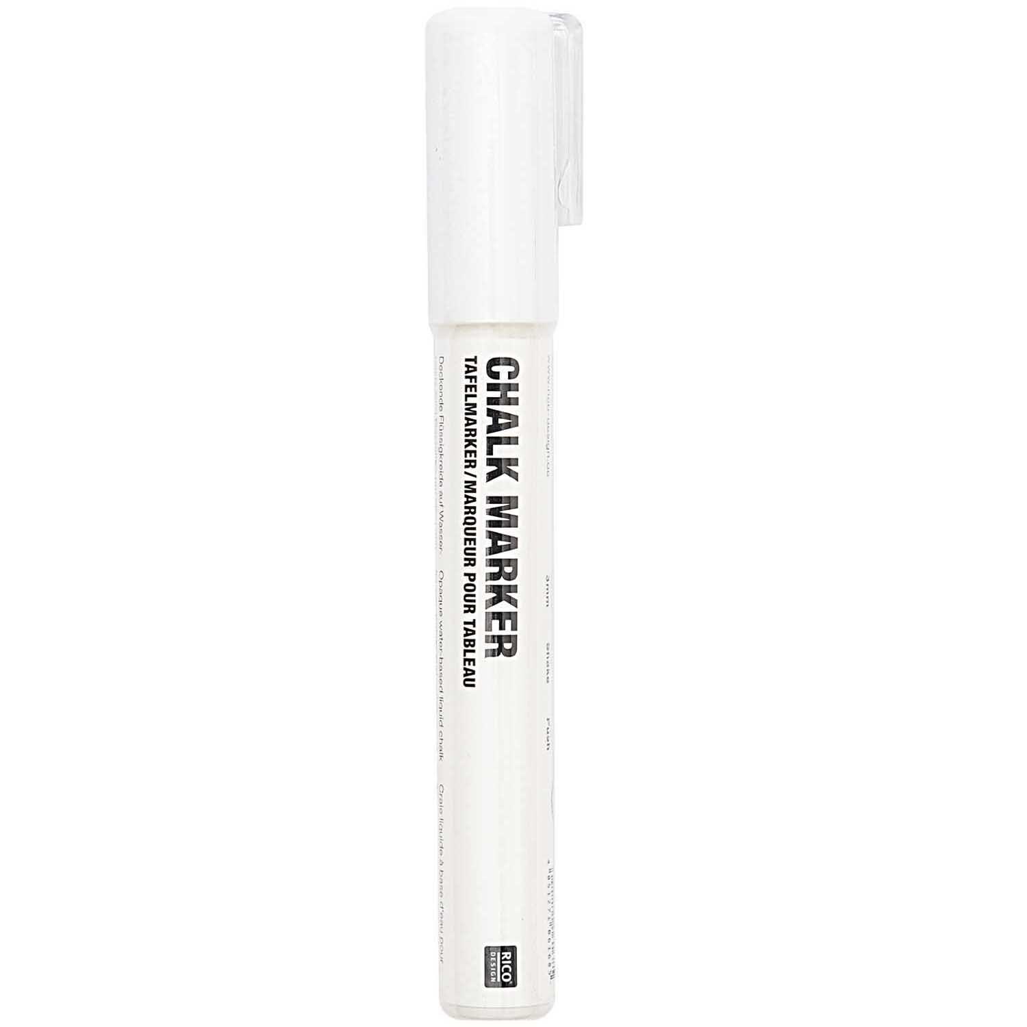 Kreidestift Flüssigkreide 3mm von Rico Design in Weiß, ideal für glatte Oberflächen und kreative Projekte.