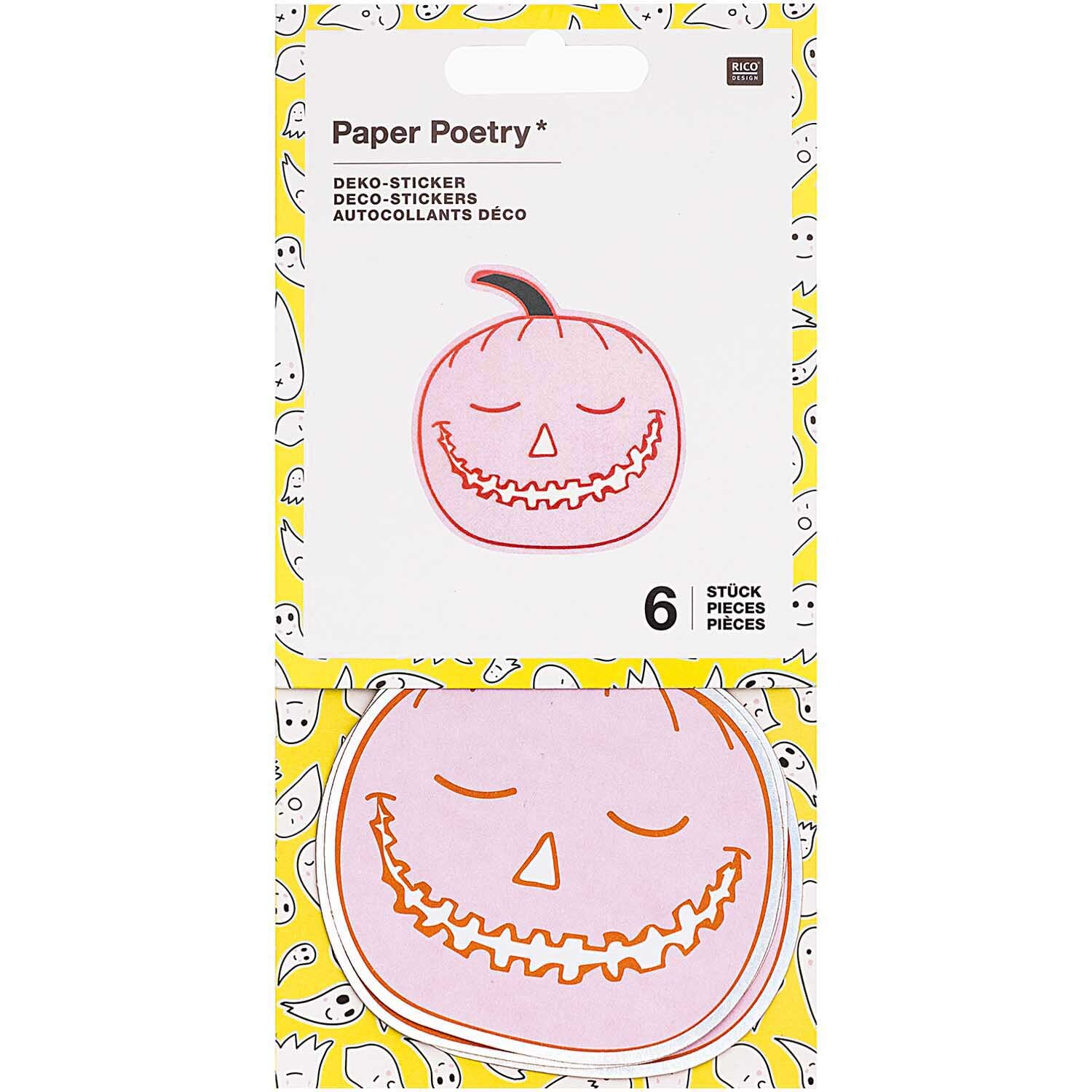 Paper Poetry Dekosticker Kürbisse 8x8,5cm 6 Stück von Rico Design