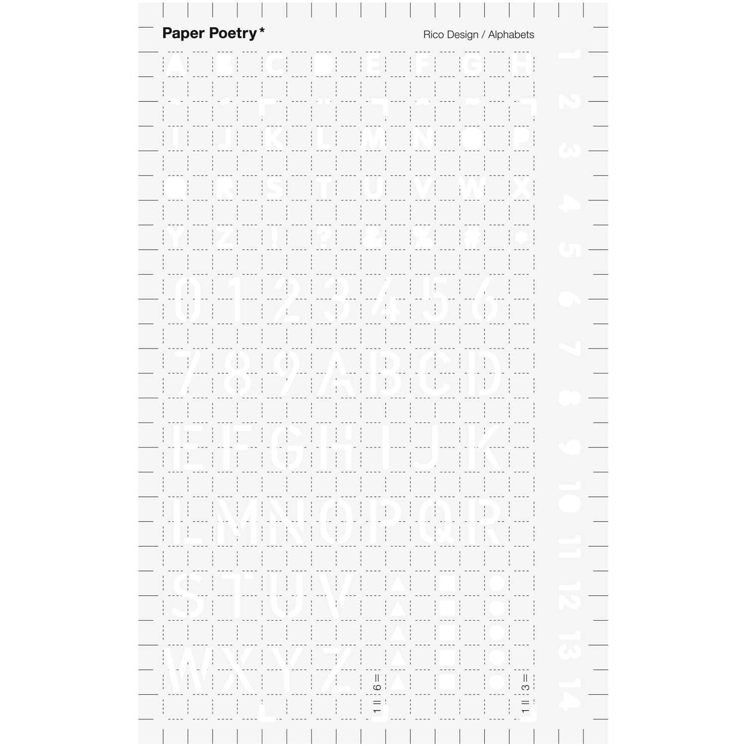 Paper Poetry Bullet Diary Schablone Buchstaben 9,5x15cm von Rico Design
