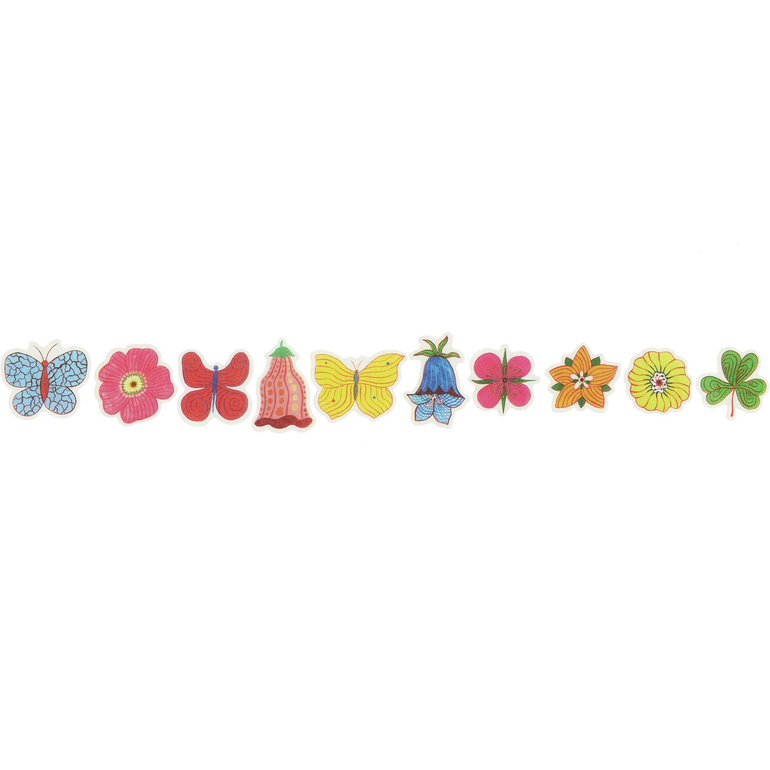 Washi Sticker Midsommar Magic 200 Stück von Rico Design Washi Sticker Midsommar Magic: Bunte Blumen- und Schmetterlingsmotive von Rico Design, 200 Stück.
