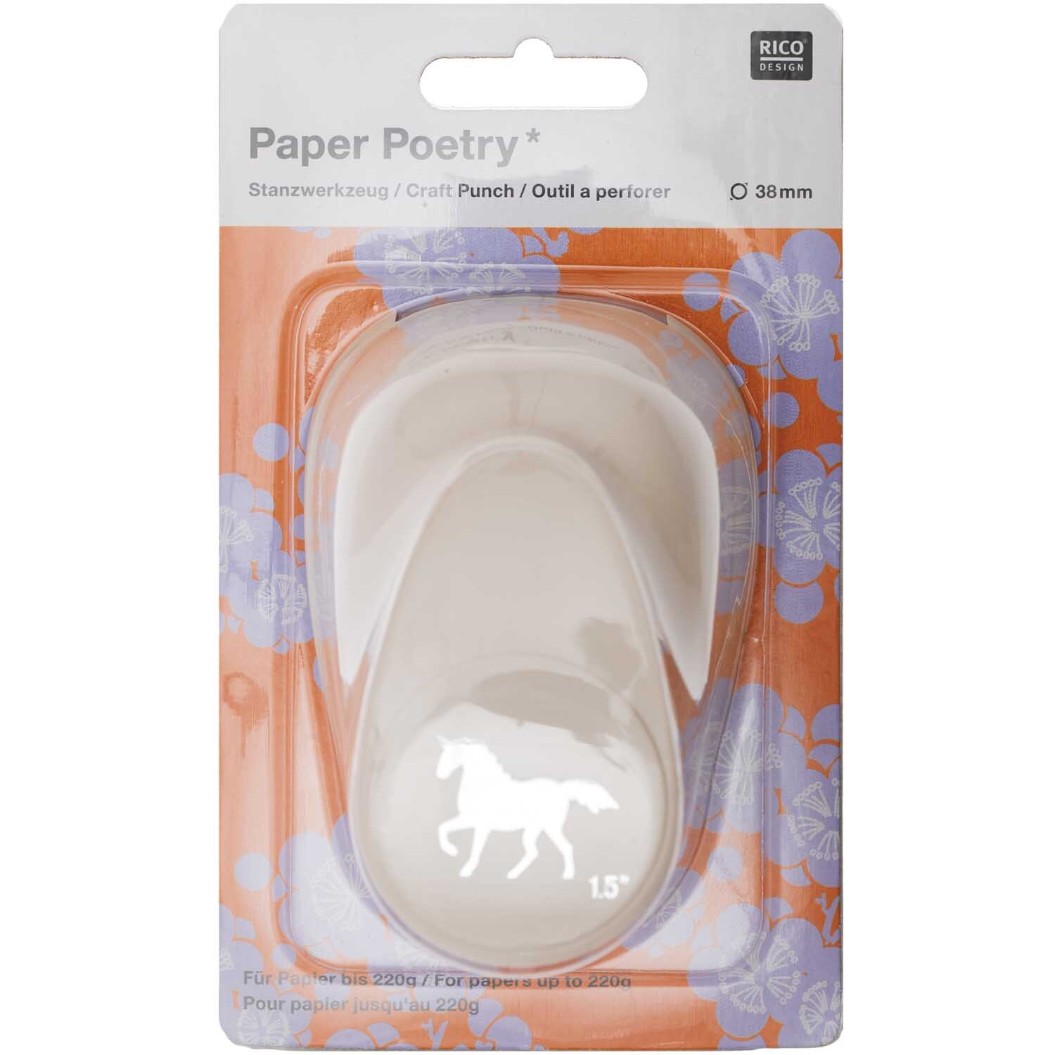 Paper Poetry Stanzer Einhorn L 3,8cm von Rico Design