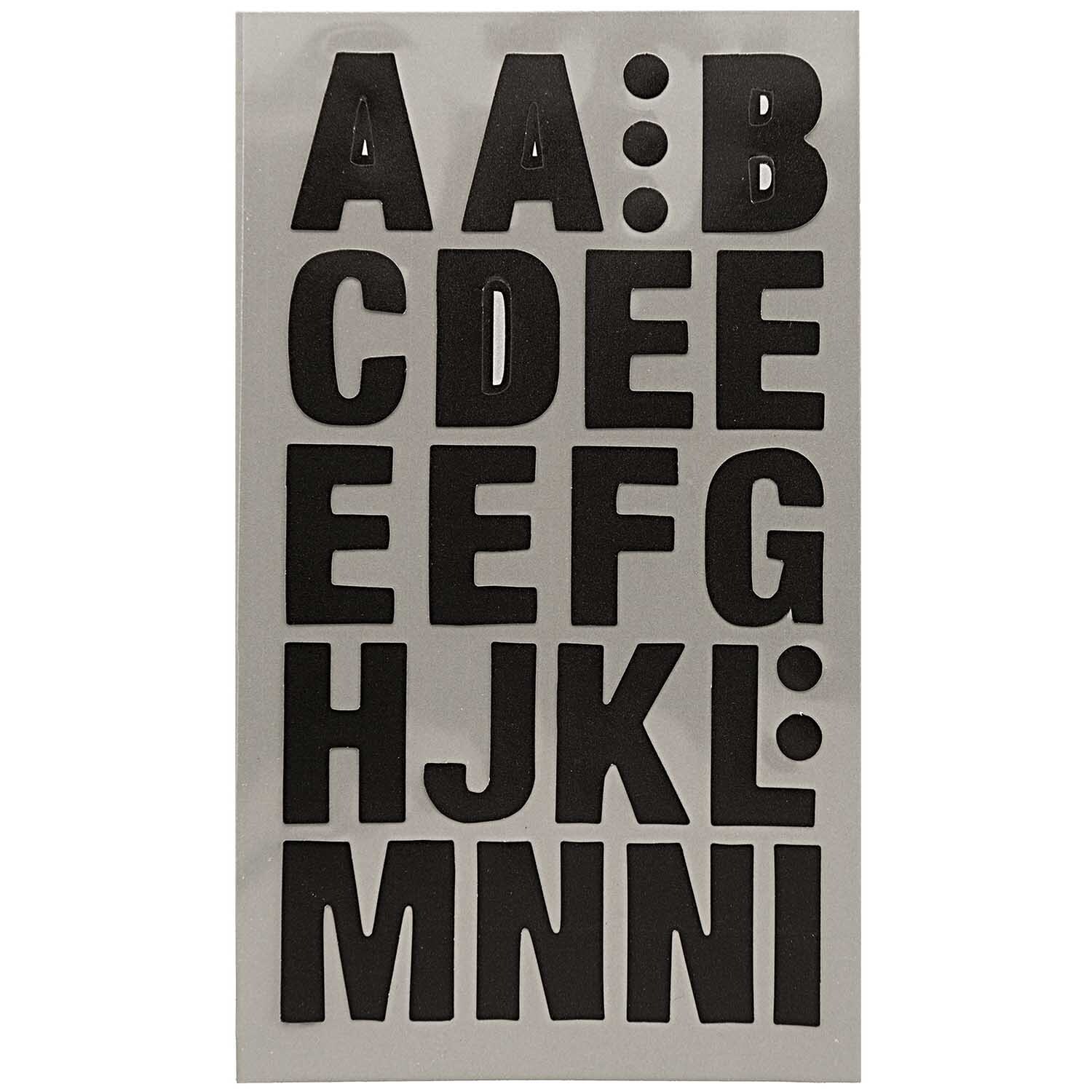 Paper Poetry Office Sticker Buchstaben in Schwarz von Rico Design. Enthält vier Bögen mit großen, klaren Buchstaben für kreative Projekte.