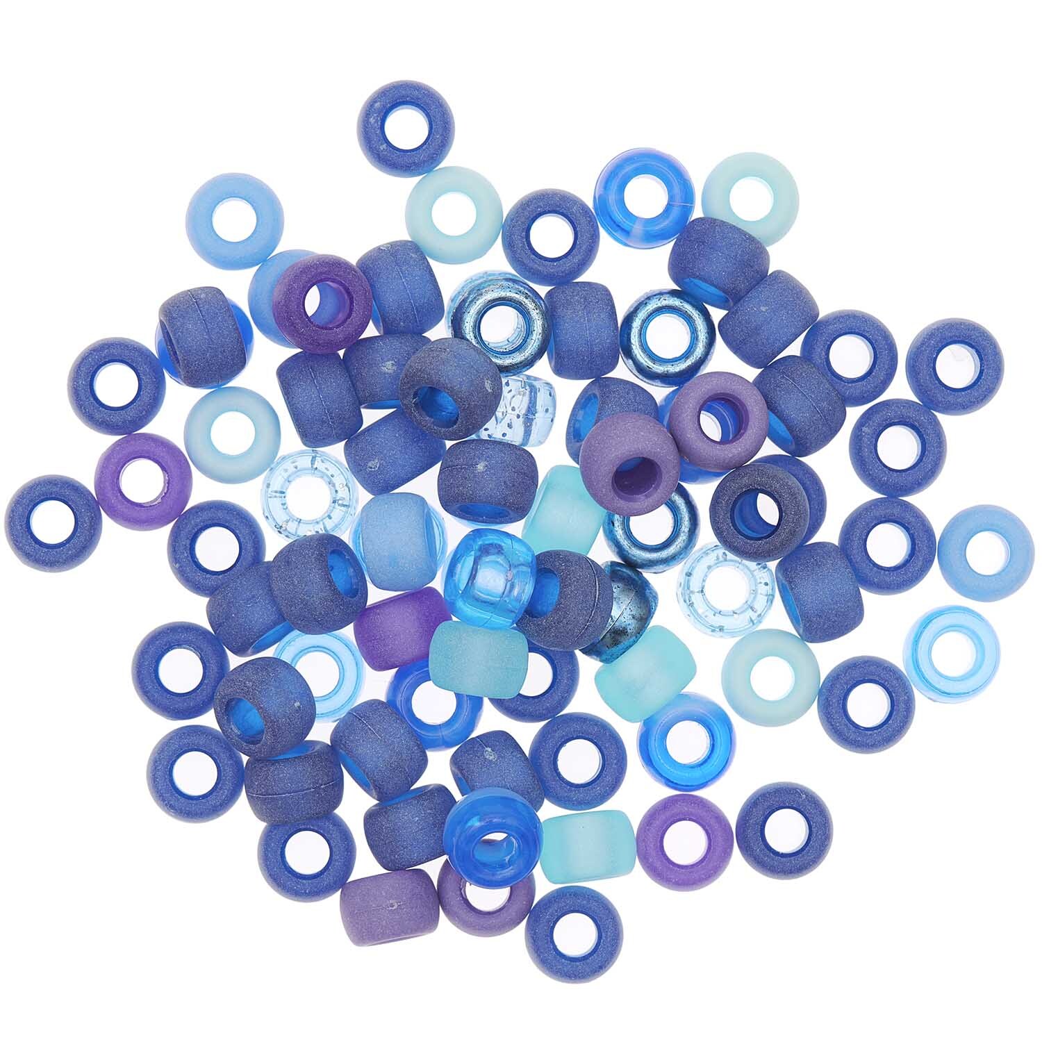 itoshii - Ponii Beads Blau Mix 9x6mm 80 Stück von Rico Design Itoshii - Ponii Beads in verschiedenen Blautönen von Rico Design, 80 Stück, ideal für Schmuckdesign.