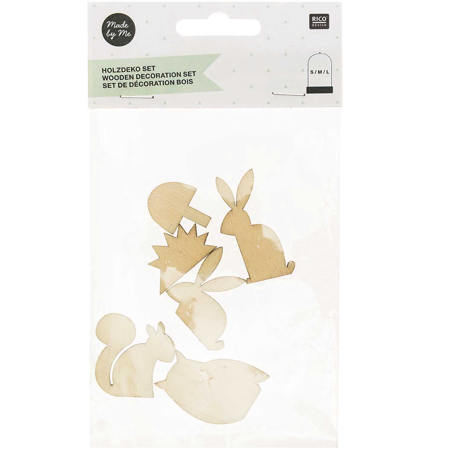 Holzdeko-Set Waldtiere klein 6-teilig von Rico Design