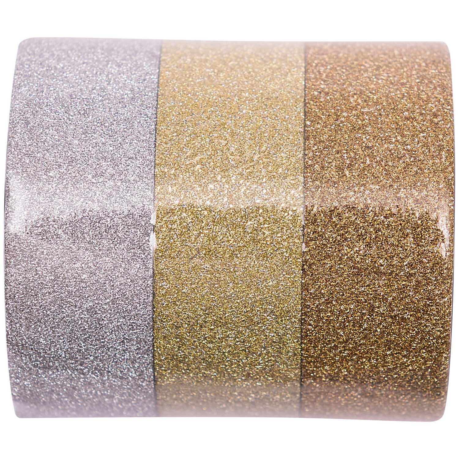 Glitter Tape Set 1,5cm 5m Farbe Gold/Silber von Rico Design Glitter Tape Set 1,5cm 5m von Rico Design mit funkelndem Gold- und Silberglitter, ideal für kreative Projekte.