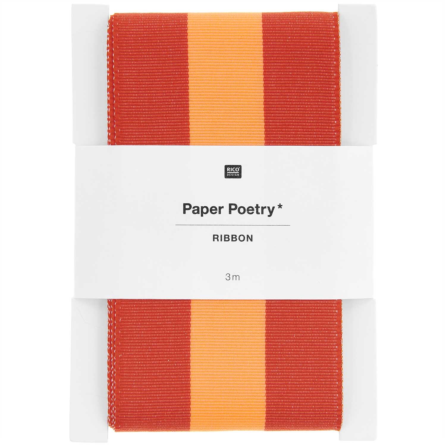 Paper Poetry Webband Streifen 58mm 3m rot/neon rot von Rico Design