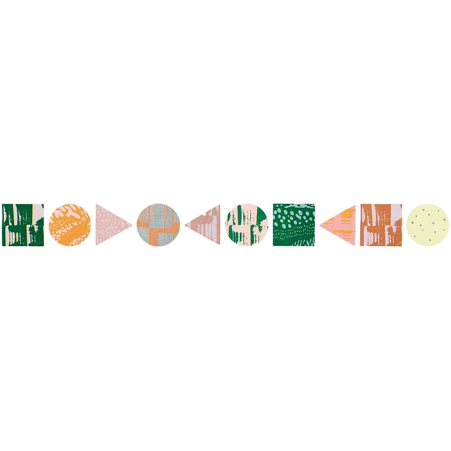 Washi Sticker Struktur 200 Stück von Rico Design Washi Sticker Struktur 200 Stück von Rico Design: Bunte geometrische Formen auf weißem Hintergrund.