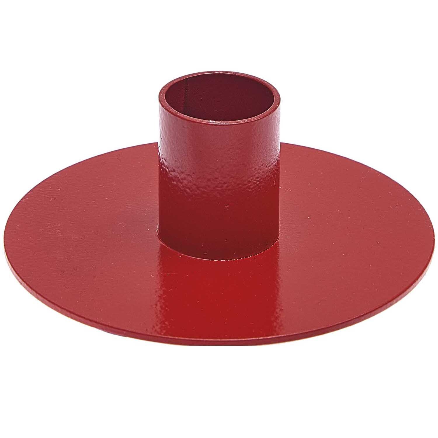 Kerzenständer rot von Rico Design: Ein eleganter, runder Kerzenhalter in kräftigem Rotton.